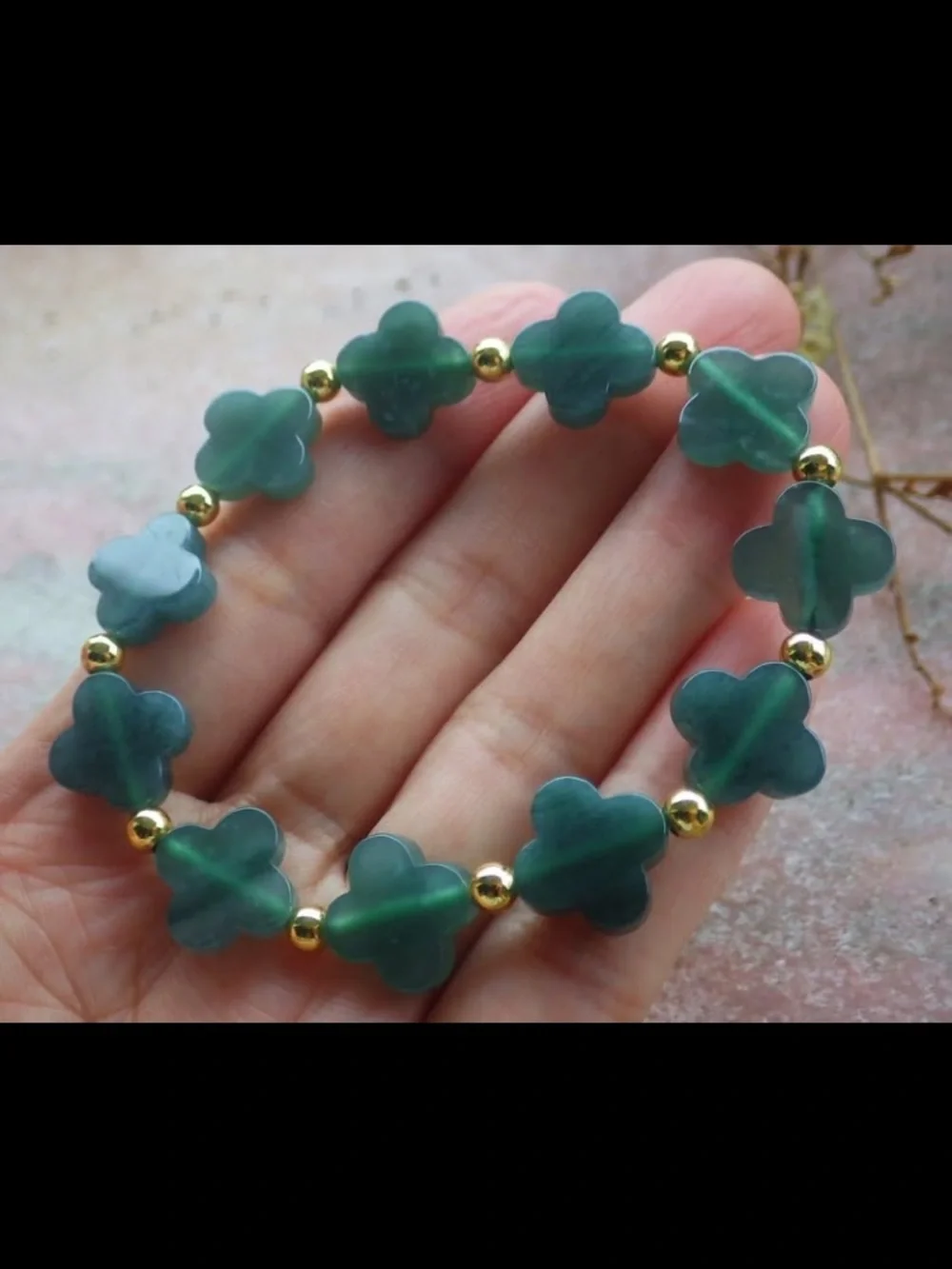 Elegant green clover jadeite jade bracelet 6inches 6.5 inches certificate
